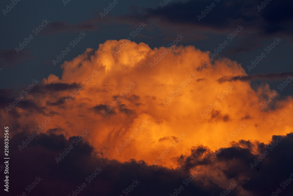 Background of the blood red evening sky and clouds