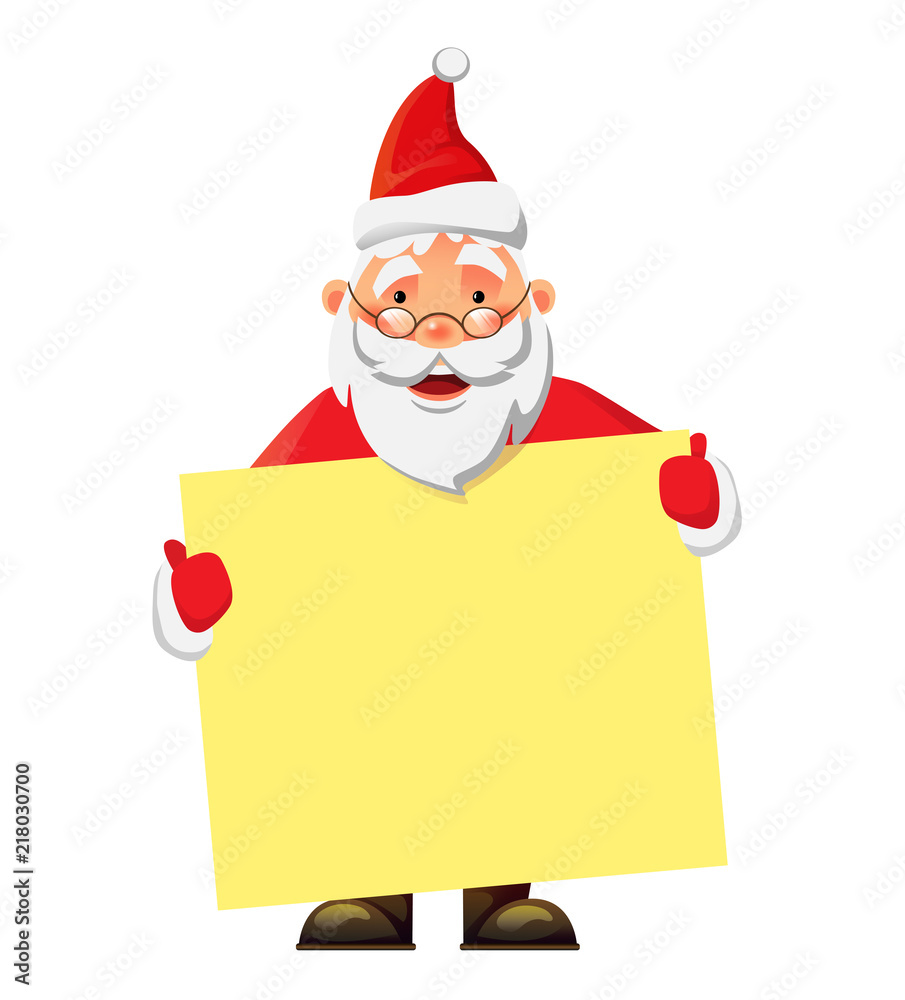 Santa Claus holding poster Santa Claus holding poster