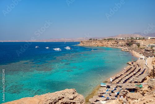 Bay with beaches and coral reefs in Sharm El Sheikh. Sinai, egypt