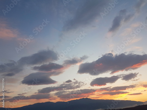 sky clouds in sunrise summer