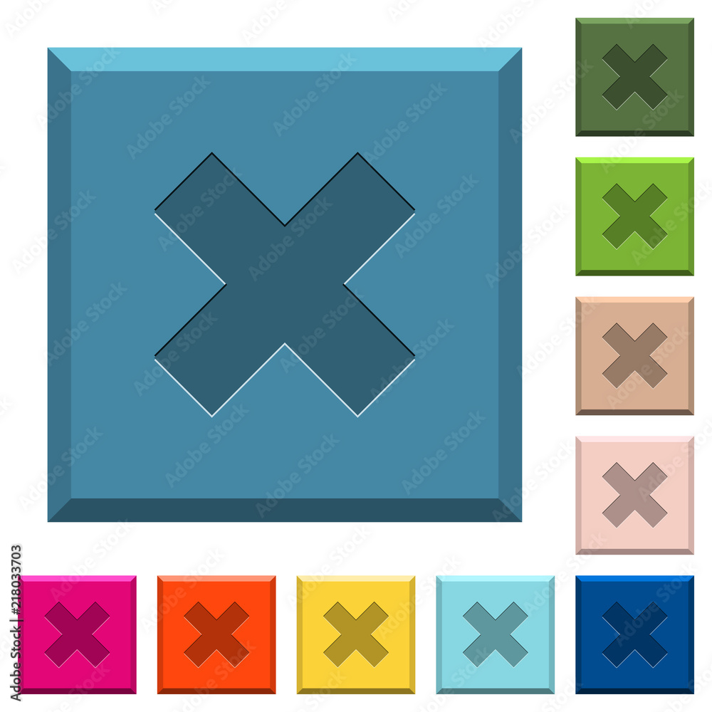 Cancel engraved icons on edged square buttons Cancel engraved icons on edged square buttons