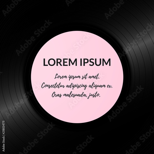 Vintage vinyl record background. Retro music background template.