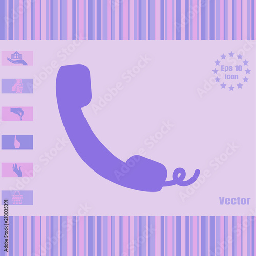 Phone vector icon with wrire