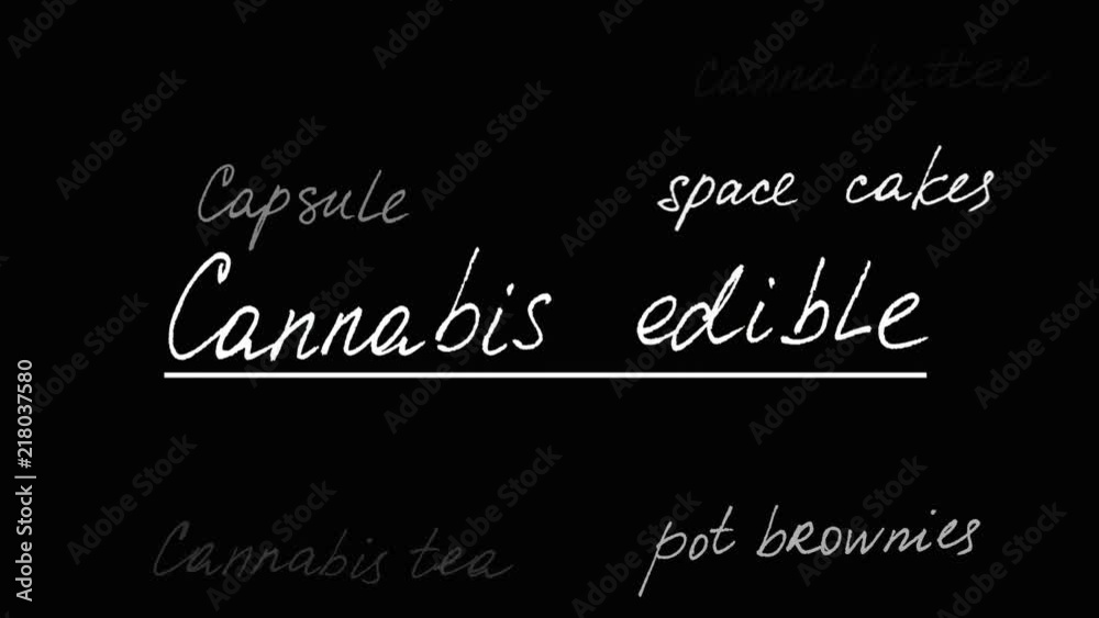 Cannabis edible. Animation on marijuana. Cannabis edible. Animation on marijuana.