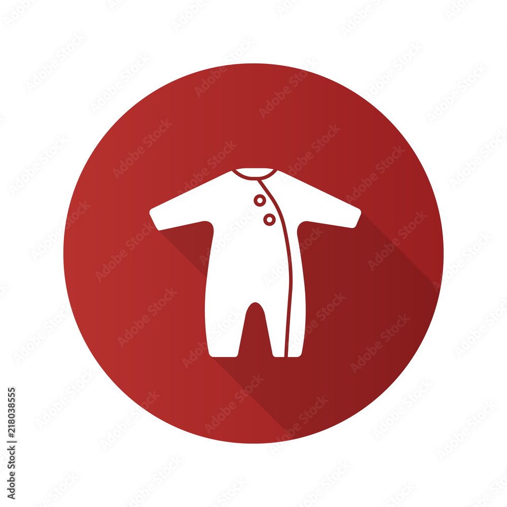 Baby romper flat design long shadow glyph icon Baby romper flat design long shadow glyph icon