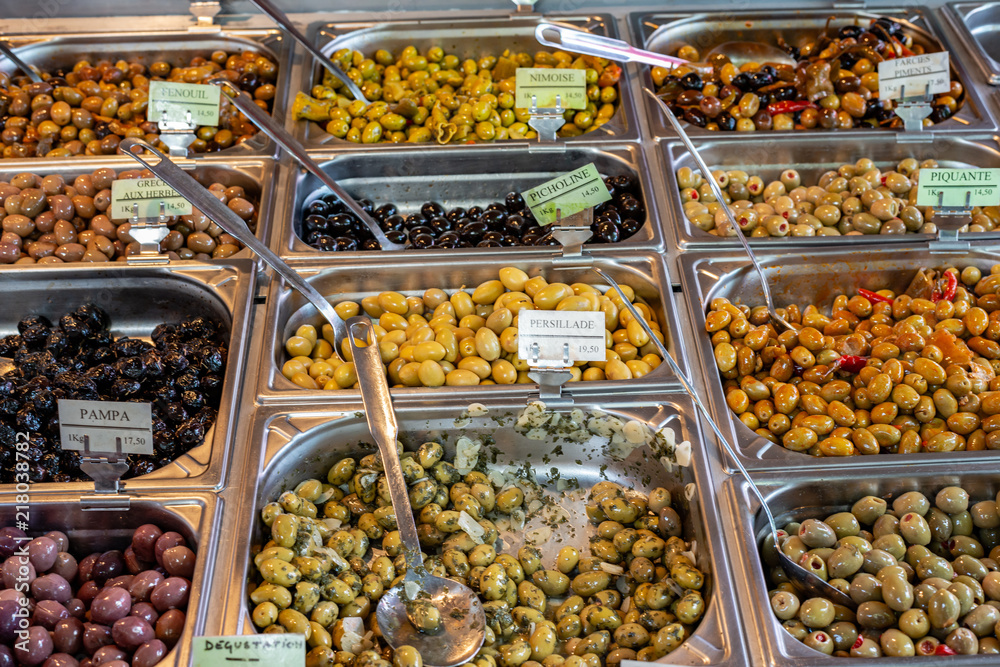 Olives on the stall