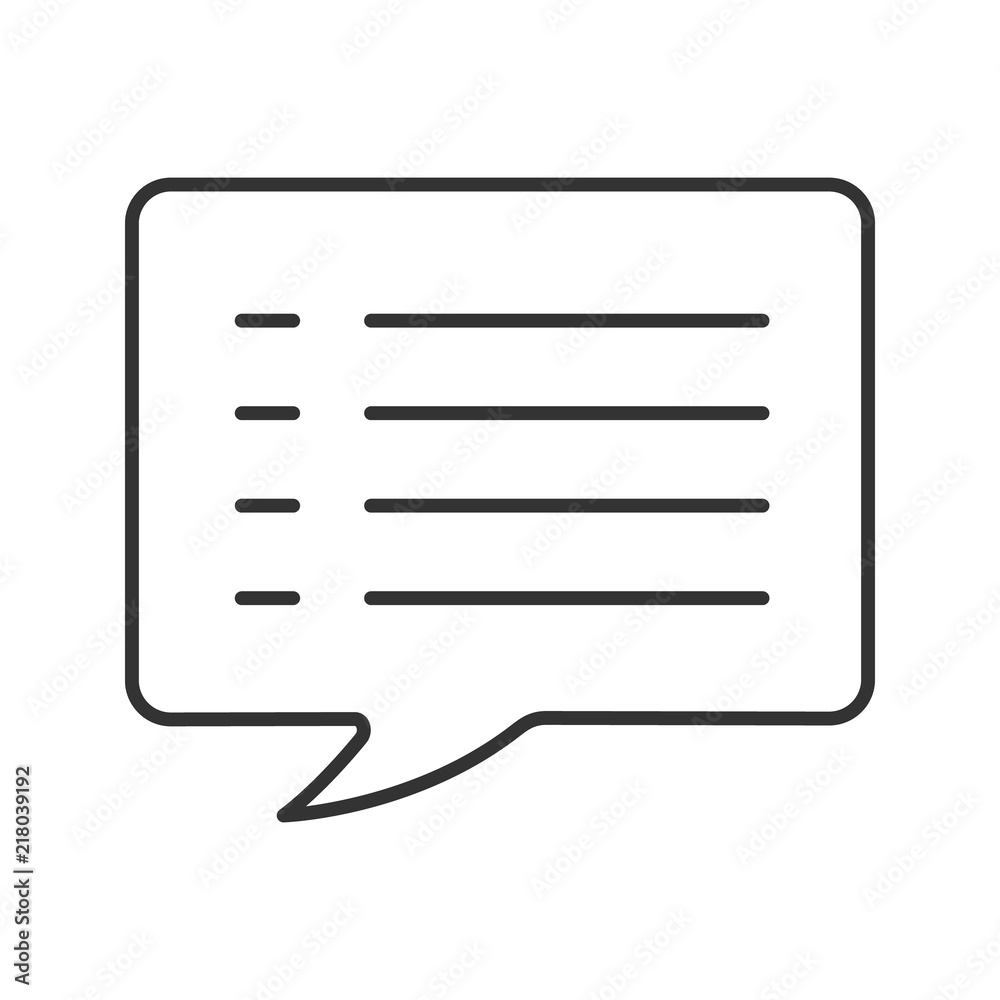 Speech bubble linear icon Speech bubble linear icon