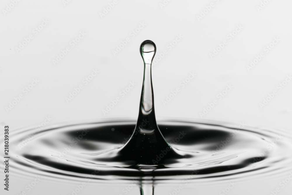 Water surface with droplets