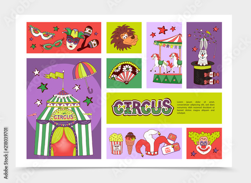 Flat Circus Infographic Concept