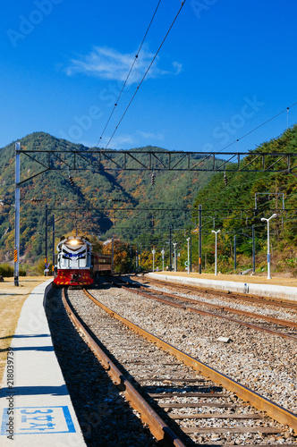 V-Train sightseeing valley route train of Gangwon-do, South Korea photo