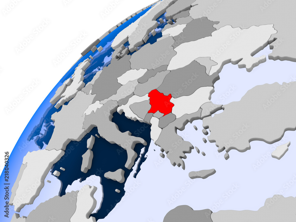 Fototapeta premium Map of Serbia in red
