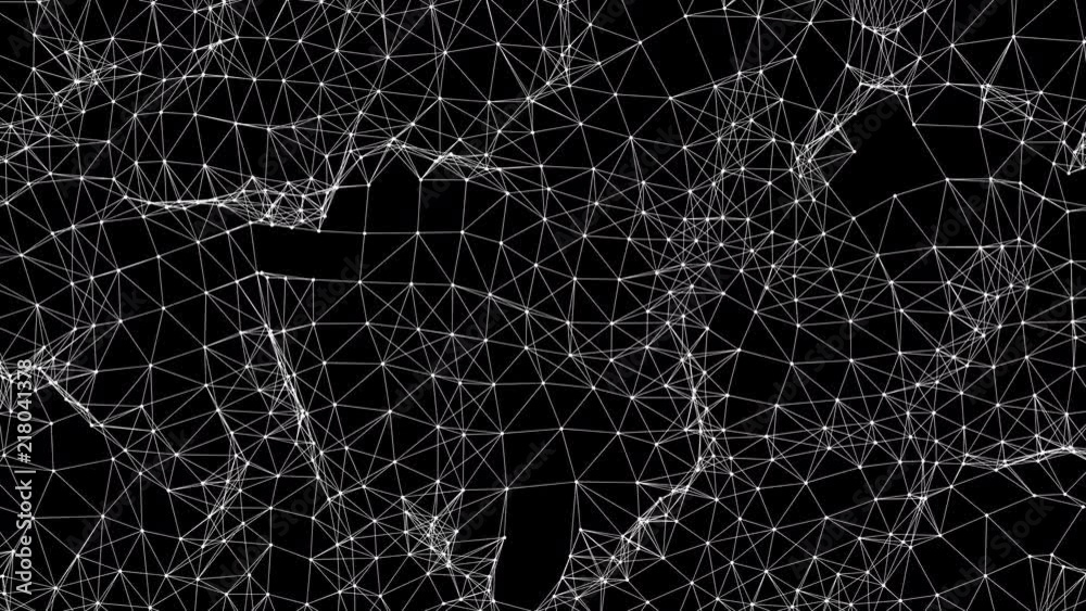 Futuristic wireframe fractal mesh undulation (Loop). Futuristic wireframe fractal mesh undulation (Loop).