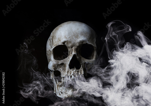 Skull with smoke