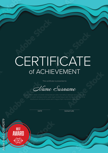 Modern certificate template