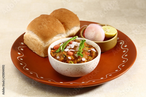 Pav bhaji Chaat, Indian Curry Dish photo