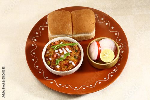 Pav bhaji Chaat, Indian Curry Dish photo