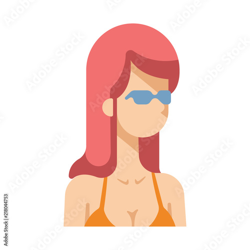 Female summer flat illustration