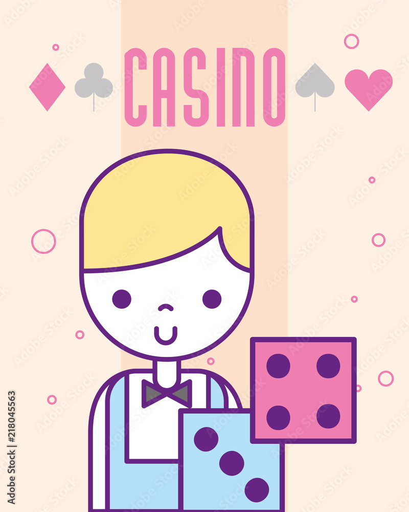 casino croupier craps luck game cartoon vector illustration casino croupier craps luck game cartoon vector illustration