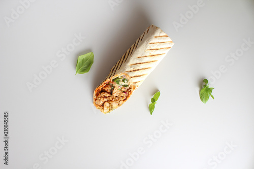 shaurma kebab on a light background