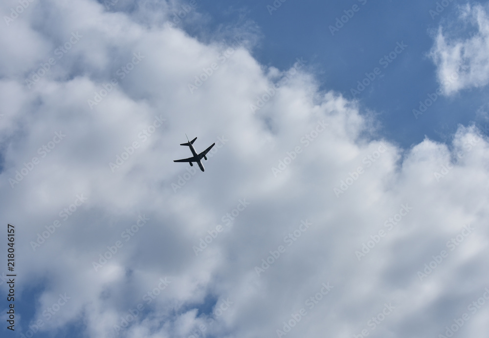 Airplane flying in the sky