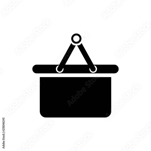 basket of products on white background