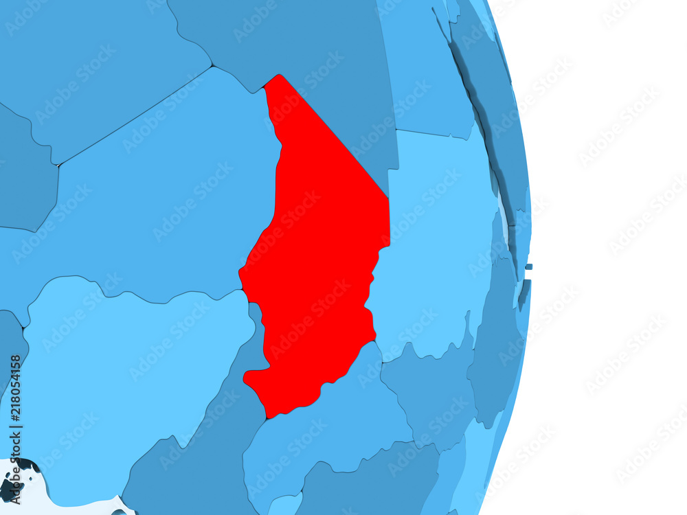 Fototapeta premium Map of Chad in red