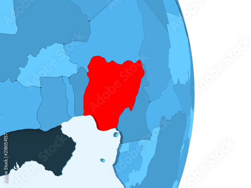 Map of Nigeria in red