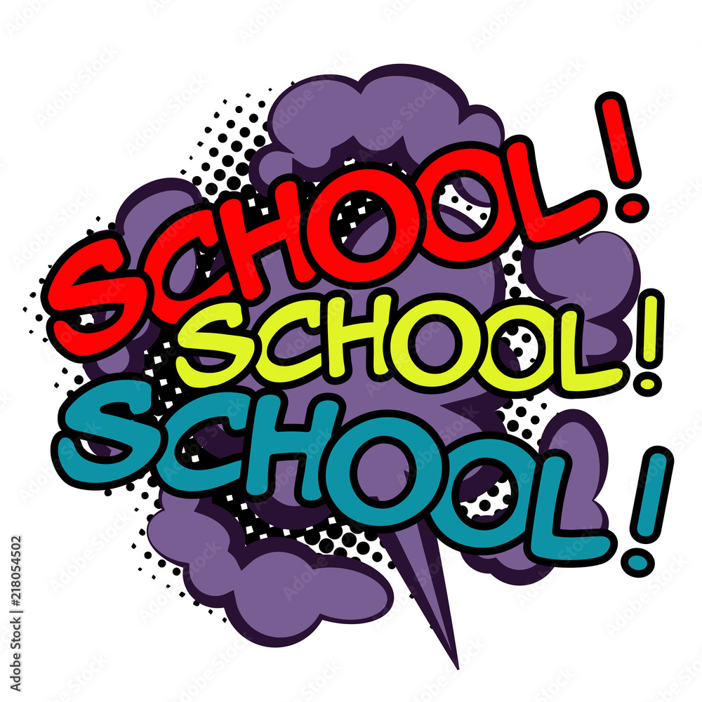 Back to School in comic speech bubbles Back to School in comic speech bubbles