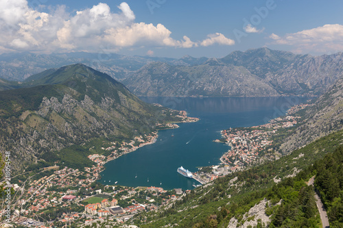 Panoramic view of Boka Bay, Montenegro