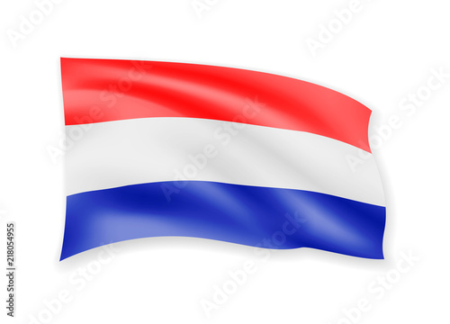 Waving Netherlands flag on white. Flag in the Wind. Free Download Waving Netherlands flag on white. Flag in the Wind. - GFXLoad
