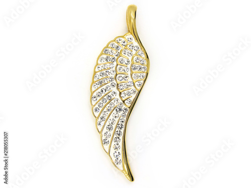 Pendant. Jewelry necklace. Symbol of angel wings. Material stainless steel.