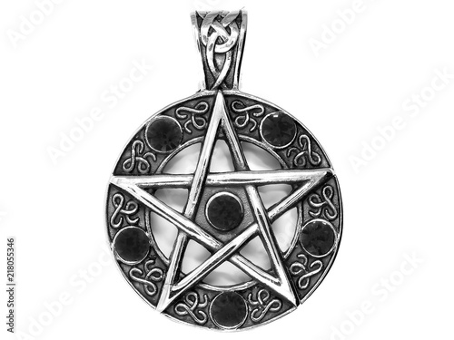 Jewelry, pendant. Magic pentagram. Stainless steel.
