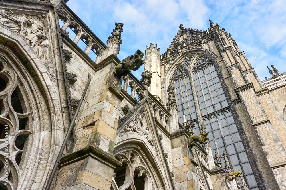 Detail of The Dom Church or St. Martin's Cathedral in Utrecht. The only pre-Reformation gothic cathedral in the Netherlands.