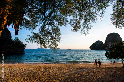 Famous Phranang cave at Raylay Railay Beach Krabi Thailand photo