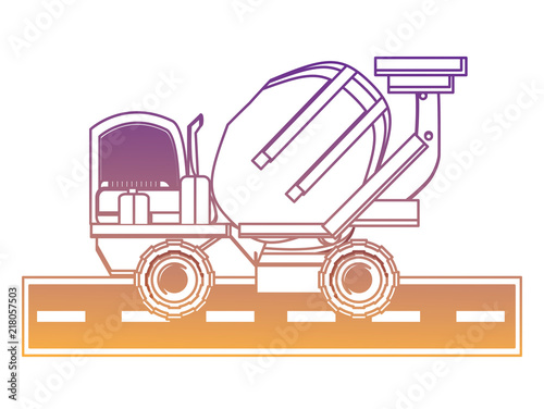 concrete mixer truck icon over white background, vector illustration