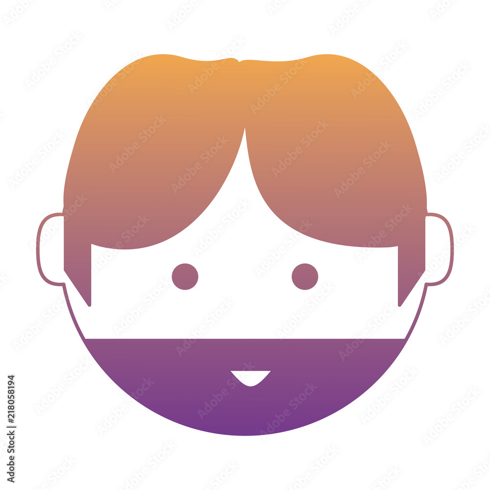 cartoon man with beard over white background, vector illustration