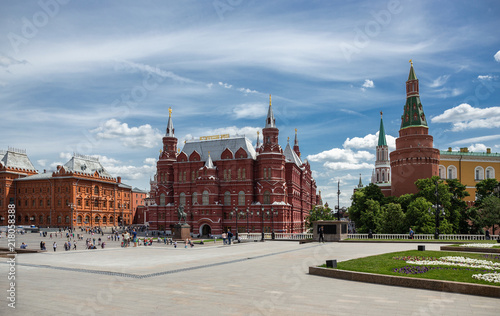 Historical Museum and Kremlin on Manezhnaya square in Moscow
