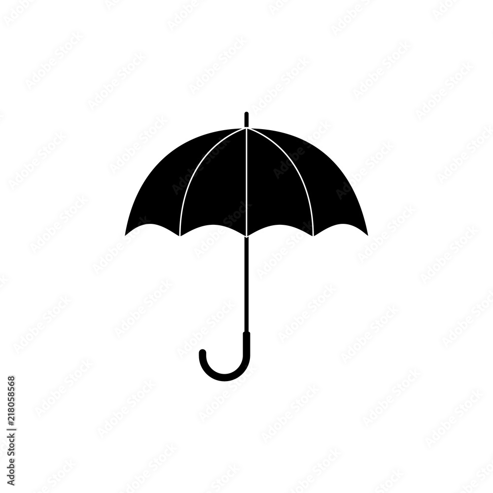 Black and white simple umbrella silhouette, vector Stock Vector | Adobe  Stock