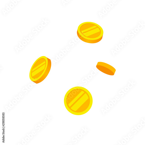 Vector illustration of minimalistic coin icons