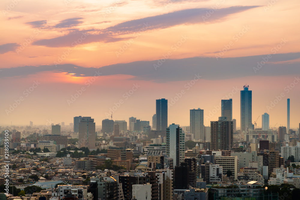Fototapeta premium 夕暮れの東京の街