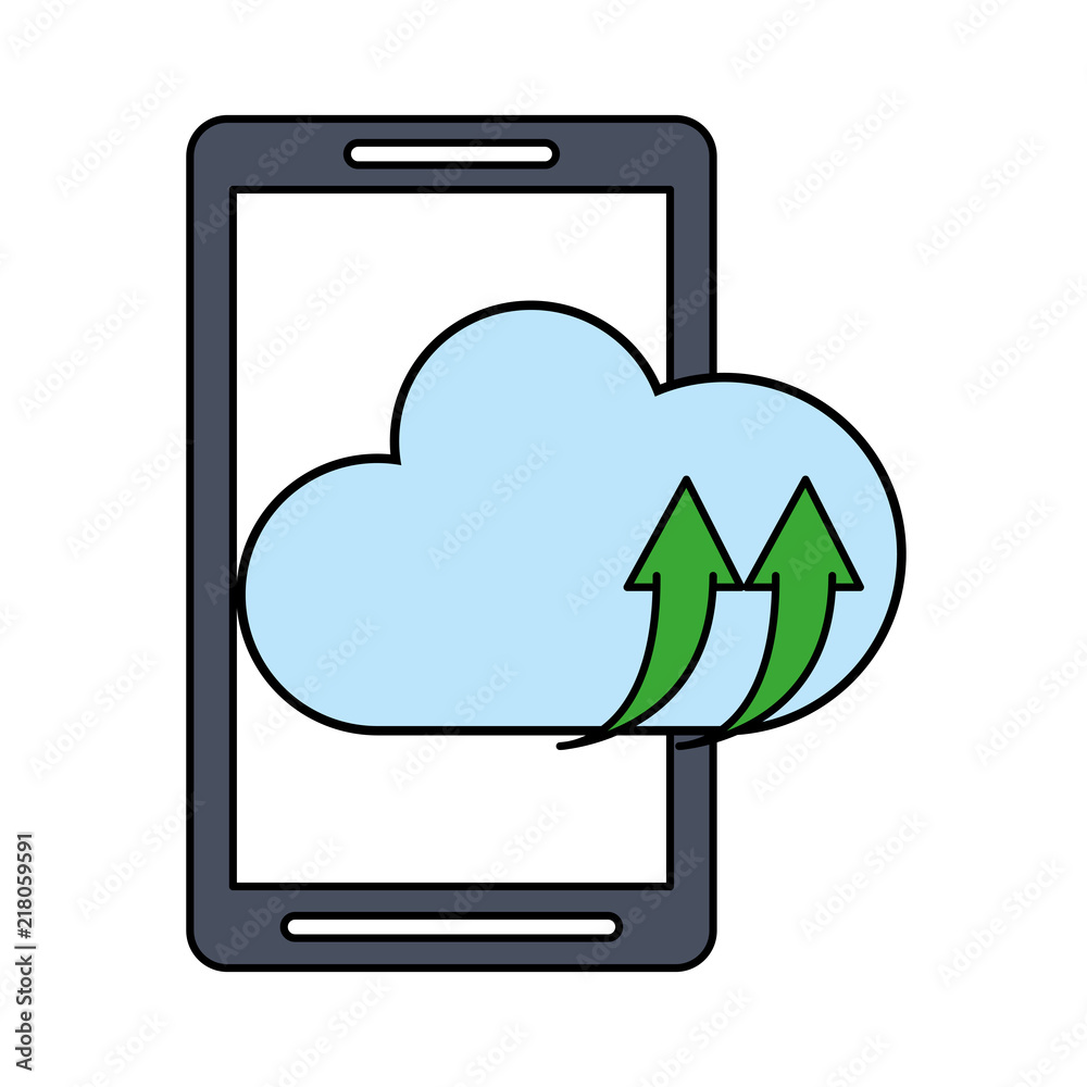 Smartphone and cloud computing vector illustration graphic design Smartphone and cloud computing vector illustration graphic design