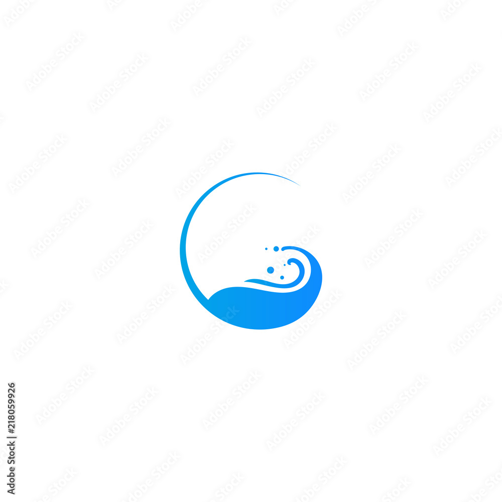 Abstract water wave logo, icon vector design element