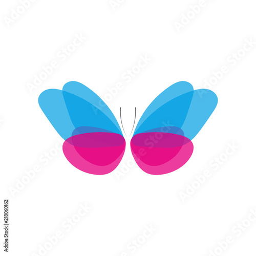 Abstract butterfly icon, logo vector design element © teymur