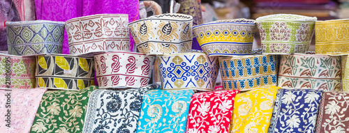 Traditional caps at ancient Mutrah Souq, Muscat, Oman