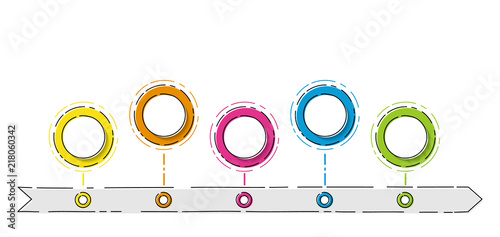 Empty infographic template with hand drawn elements. Vector.