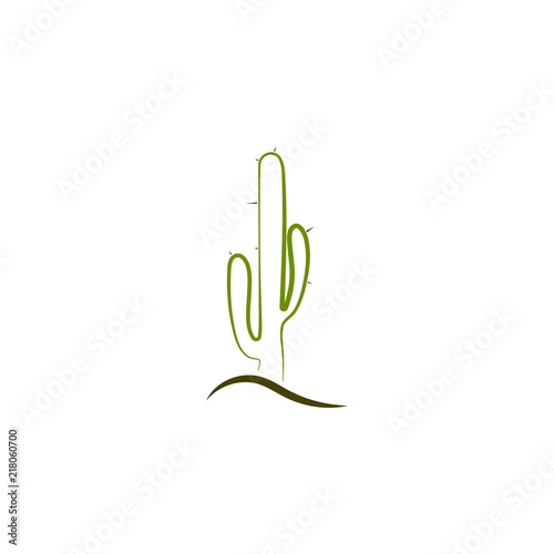 Simple abstract cactus logo, icon vector design element