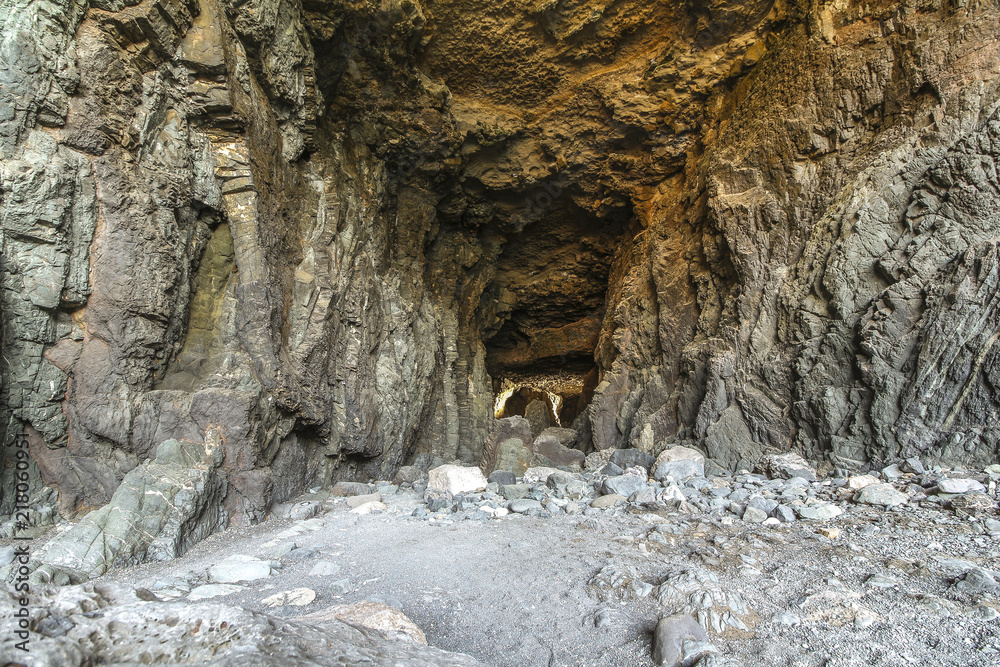 Inside the caleta negra cave on Fuerteventura