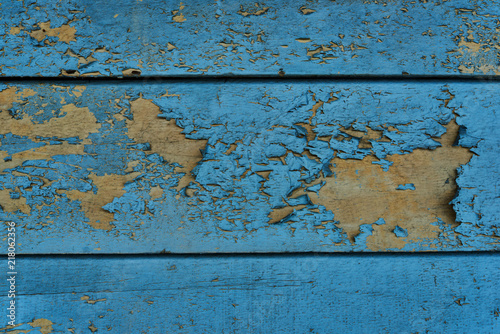 Painted blue boards. Background close up.