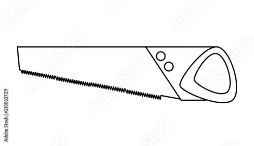 saw tool icon over white background, vector illustration