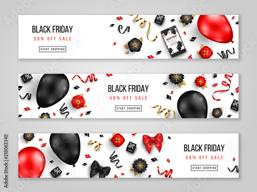 Black Friday white banners
